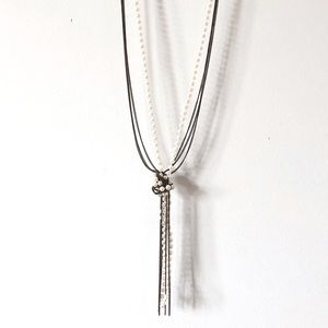 3/$25 Faux Pearl Beaded Bronze Chain Multistrand Layered Long Statement Necklace